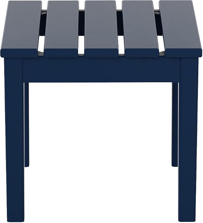 WestinTrends Ashore Outdoor Patio Modern Adirondack Side Table, Navy Blue
