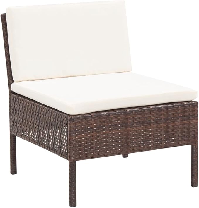 Patio Lounge Set with Cushions,Outdoor Furniture,Outdoor Furniture Sets,Patio Conversation Sets,for Garden,Deck,Backyard,6 Piece Poly Rattan Brown