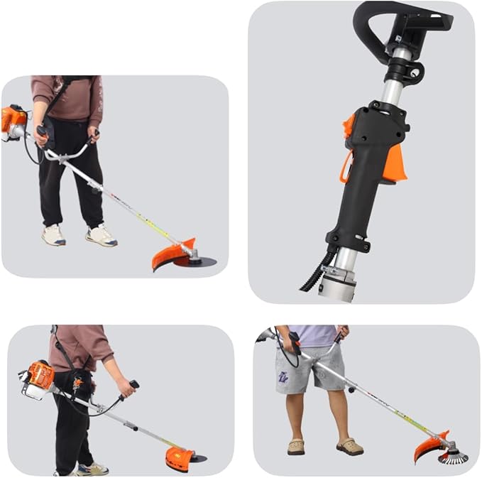 52cc 2-Cycle Gas Multi-Trimmer | 6-in-1 String Trimmer w/Rotatable Pole Saw, Weed Eater Weed Wacker, Brush Cutter & Hedge Trimmer Gas for Lawn, Yard, Garden Care, All-in-one Garden Tool