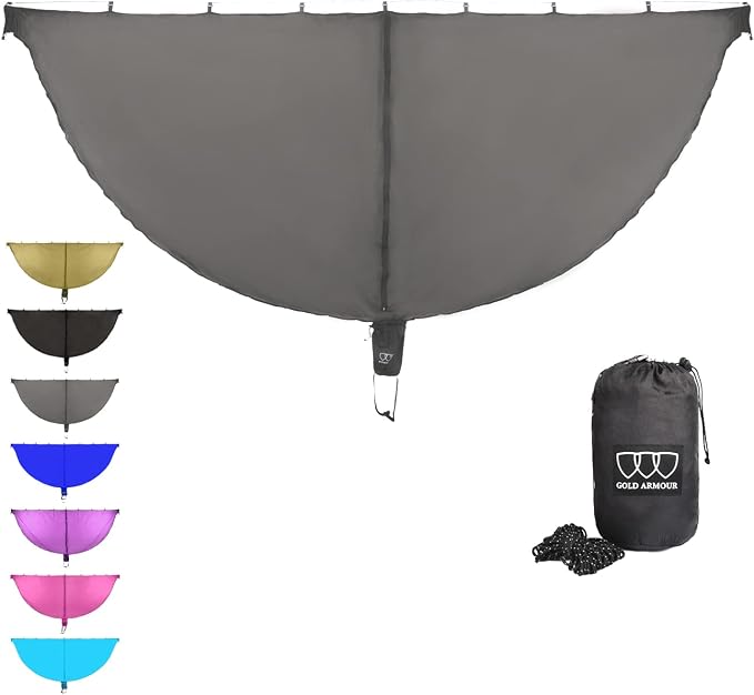 Gold Armour Hammock Bug Net, Mosquito Net Bugs - Premium Mesh Netting, Guardian of No See Um and Insects - Perfect Equipment Gear Accessories for Your Double Hammocks and Single Hammock (Gray)