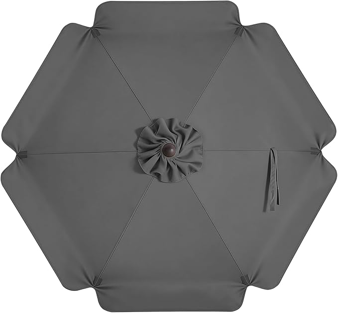 MASTERCANOPY Valance Patio Umbrella 7.5 ft Replacement Canopy for 6 Ribs-Charcoal Grey Canopy Only