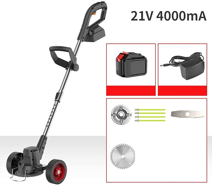 Lawn Mowers Electric Lawn Mower High-Power Household Lithium Battery Lawn Mower Small Multi-Function Rechargeable Lawn Mower for Garden Orchard
