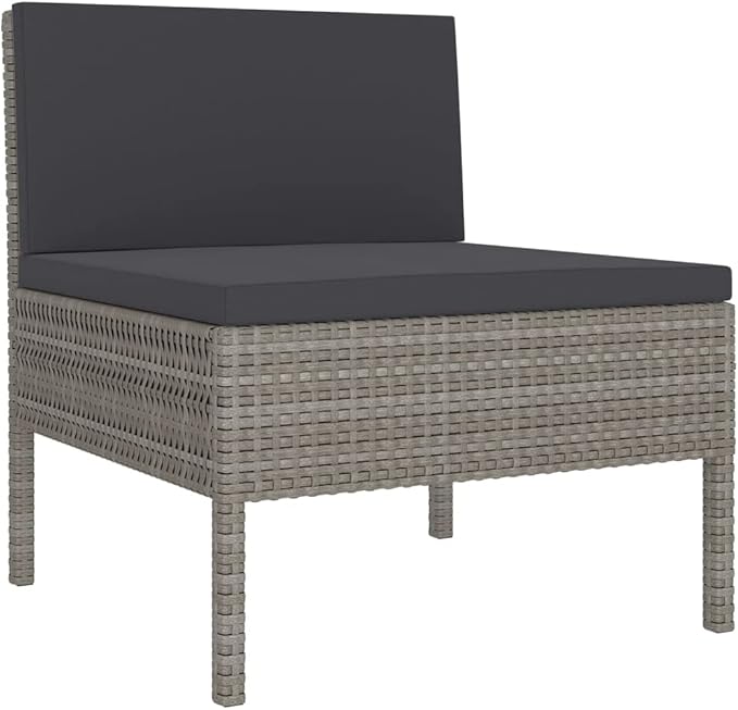 Patio Lounge Set with Cushions,Patio Furniture Sets,Patio Conversation Sets,Outdoor Furniture Sets,for Garden,Backyard,Outdoor,5 Piece Poly Rattan Gray