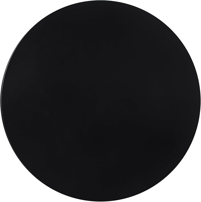 LeisureMod Bello 35" Round Outdoor Dining Table, Modern Black Metal Patio Bistro Table with Pedestal Base, Weather-Resistant Accent Table for Balcony, Garden, Deck, Backyard & Cafe, Black