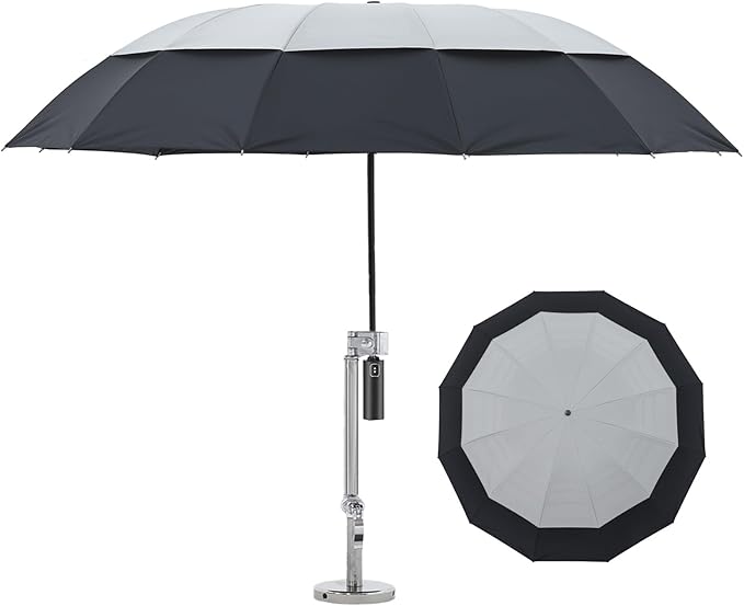 Magnetic Umbrella with Base Kit, Folding HVAC Umbrella with Magnetic Base & Clamp, Stay Cool and Dry for Rooftop & Construction