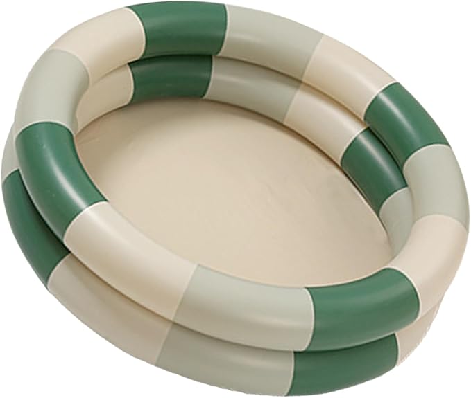 Inflatable Pool Baby Retro Blow Up Swimming Pool Family Cute Thickened Water Pool (Green Stripe)