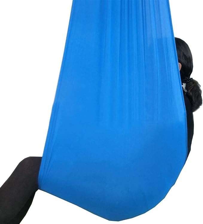 Physical Sensory Swing Chair for Bedroom，Breathable Snuggle Hammock Set Indoor Outdoor Kids Toys Play for Autism ADHD Vestibular System Exercise (Color : Blue, Size : 150x280cm/59x110in)