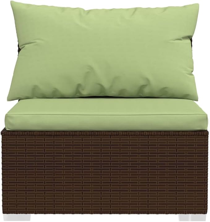 6 Piece Patio Lounge Set with Cushion, Outdoor Patio Sectional Patio Lounge Set Furniture Conversation Sets Piece Patio Set s Poly Rattan Brown