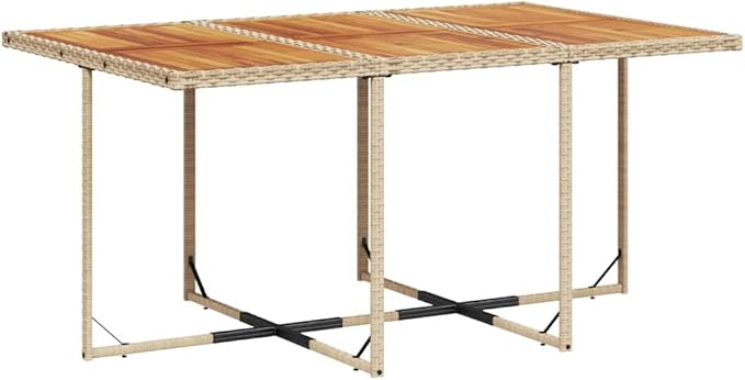 10-Piece Patio Dining Set Beige PE Rattan 10-Person Foldable for Patio and Outdoor Seating