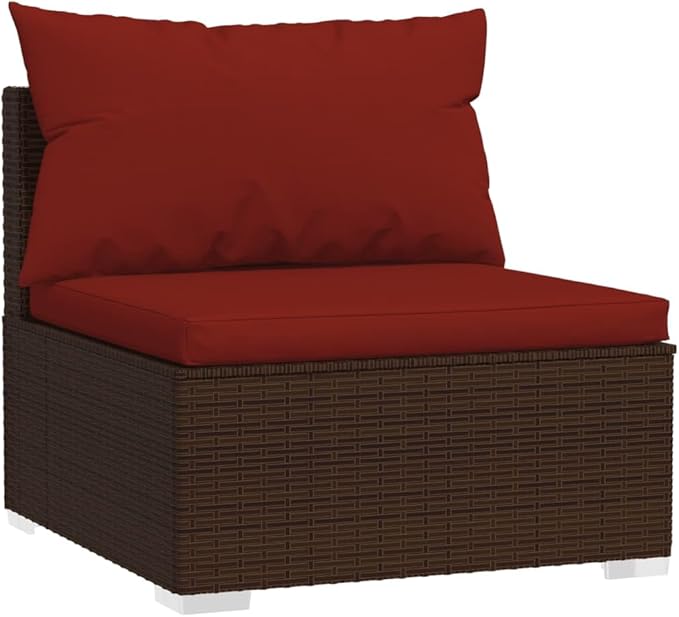 8 Piece Patio Lounge Set with Cushion, Furniture Conversation Sets Piece Patio Set Outdoor Patio Sectional Patio Lounge Set s Poly Rattan Brown