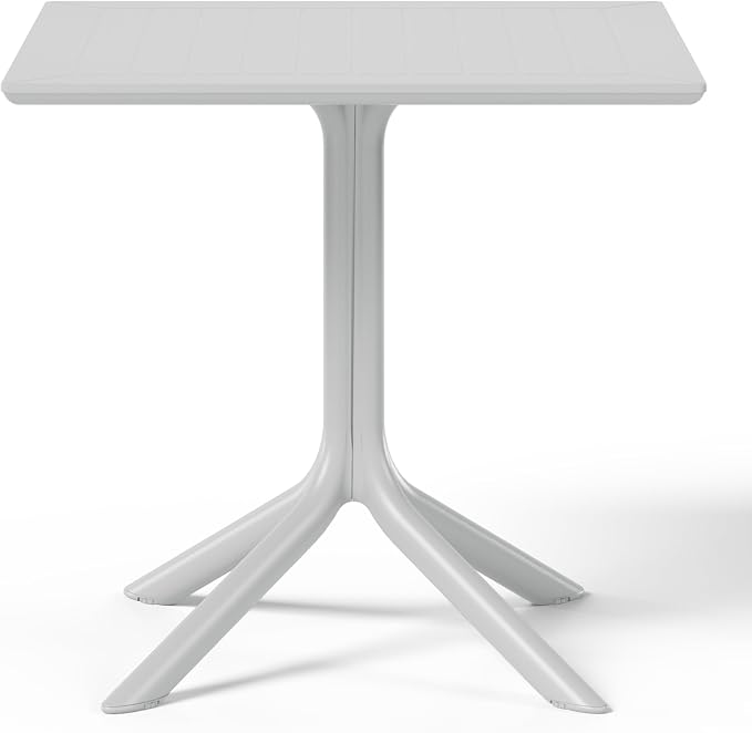 WestinTrends Playa 31.5" Square Outdoor Plastic Resin Patio Dining Table for 4, Gray