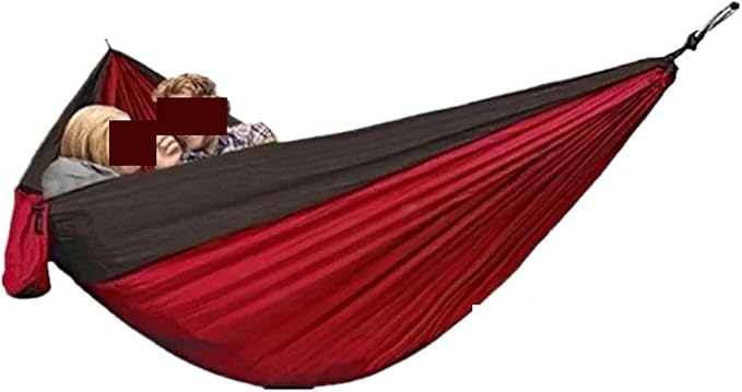 Hammocks, Double-Person Hammock Swing Outdoor Camping Parachute Fabric,for Outside(Red)