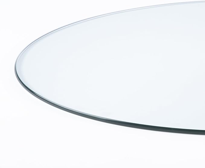 Spancraft 36" Inch Round 3/8" Thick Clear Glass Table Top with Pencil Edge Edge and Tempered Glass, Replacement Glass Table Top, Great for Dining Tables, end Tables, and Outdoor Patio Table Tops or