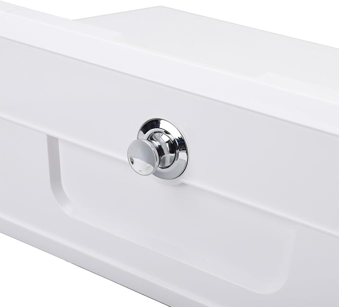 Diydeg Deck Storage Box, Marine Grade ABS Plastic Boat Pontoon Yacht Storage Compartment Built in Non Slip Cup Holders, Marine Glove Box for Tools, Documents, Electronics