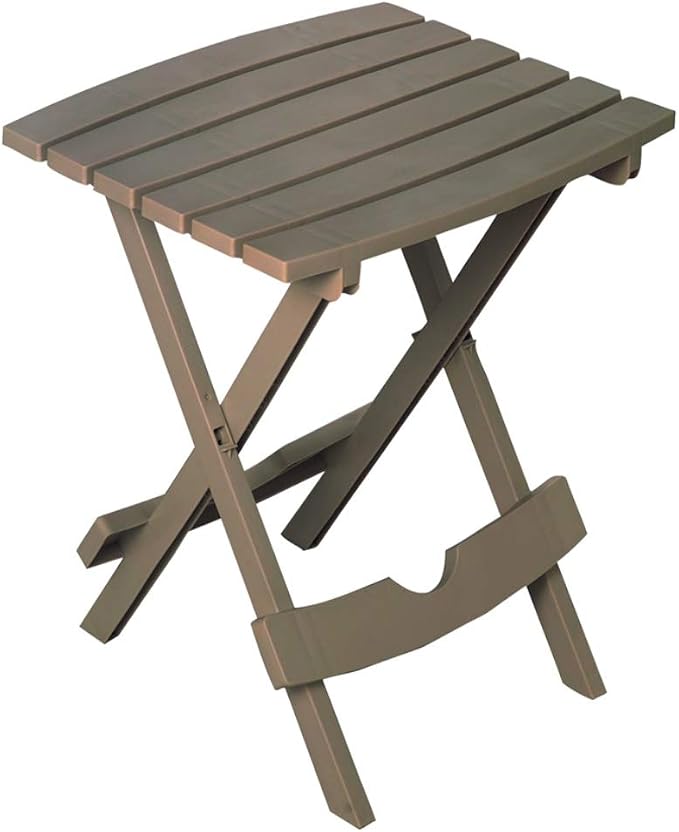 Adams Quik Fold Portobello Rectangular Polyresin Side Table