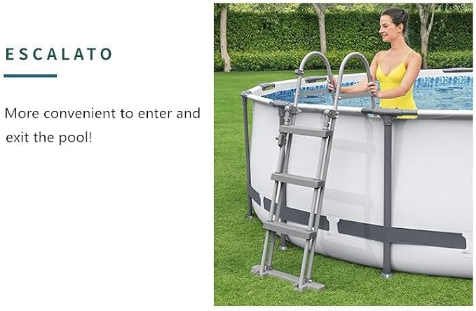 12' x- 48" Round Above Ground Swimming Pool Set with Sand Filter Pump, Ladder & Cover – Durable Steel Frame Outdoor Pool for Backyard Family Fun