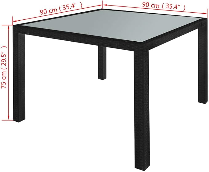 5 Piece Patio Dining Set with Cushions Poly Rattan Black Outdoor Rattan Furniture Set for Garden Backyard Steel Frame Aluminum Feet Removable Seat Cushion Table and Chairs for Al Fresco Dining Lounge