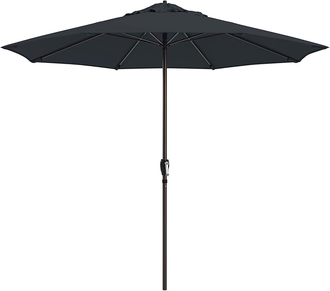 California Umbrella 10-Year Protection 9 Ft Outdoor Patio Umbrella, Pacifica Fade-Resistant Fabric, Auto-Tilt, Heavy Duty Aluminum Frame, 8 Reinforced Ribs for Pool or Deck, Bronze Pole, Sapphire