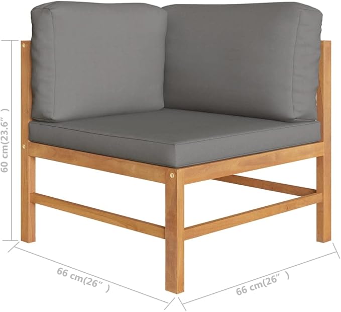Patio Lounge Set with Gray Cushions,Patio Furniture Sets,Patio Conversation Sets,Outdoor Furniture Sets,for Garden,Backyard,Outdoor,5 Piece Solid Teak Wood