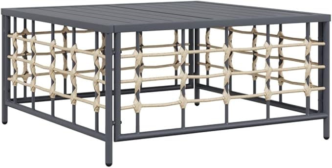 Patio Table Anthracite 27.6"x27.6"x13.4" Poly Rattan, Outdoor Patio Sectional, Outdoor Sofa Set, Furniture Conversation Sets, Outdoor Porch Furniture for Balcony, Yard