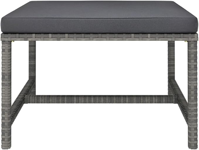 3-Seat Modular Patio Set Grey Anthracite Poly Rattan 23.6 x 23.6 x 12.6 in Outdoor Couch Sectional Sofa for Garden Balcony Deck