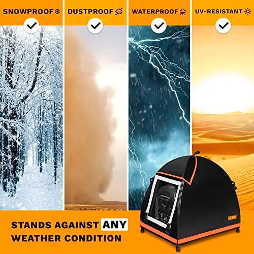 IGAN Small Inverter Generator Tent Cover While Running, Compatible for Honda and Most 1000~2300 Watts Generators, Portable Outdoor All-Weather Tarpaulin Cover for Rain, Orange