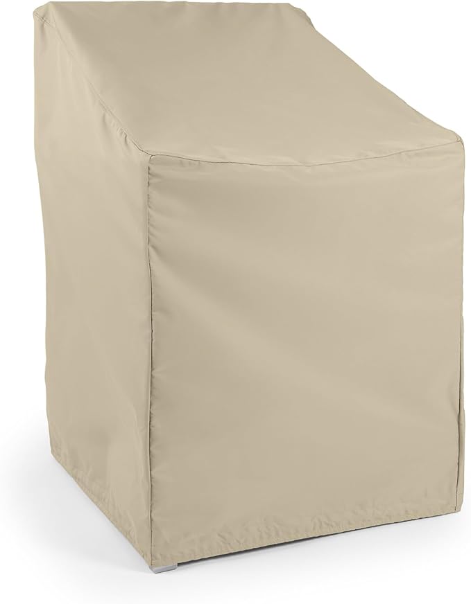 Covermates Elite Outdoor Sectional Armless Chair Cover – Water-Resistant 300D Polyester Patio & Garden Chair Protection with Drawcord Hem, Buckle Straps & Mesh Vents, 25W x 28D x 33H, Khaki