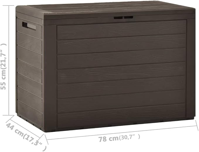 Deck Box Large Outdoor Storage for Patio Furniture, PP Garden Tools, Pool Supplies,Outdoor Backyard Patio Storage Deck Box Container, Brown 30.7"x17.3"x21.7" -AA