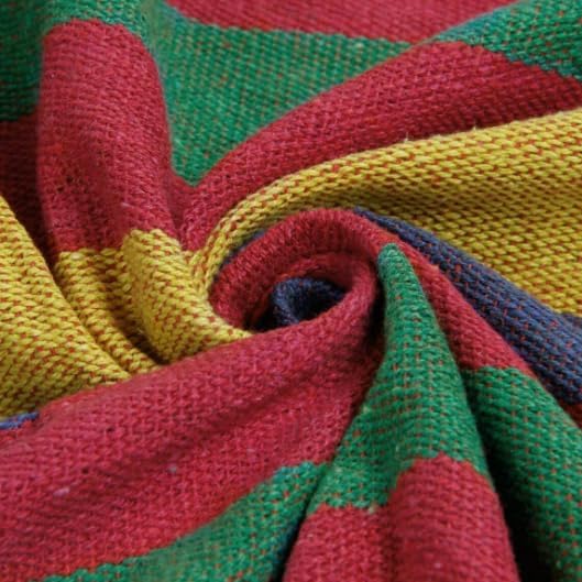 k&klacosta Hammock Outdoor Cotton Multi Load Capacity Portable Up to 450lbs with Carry Bag for Patio Garden Camping Red Yellow Stripes. Non-Slip. (Blue)