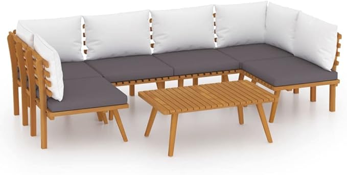 Patio Lounge Set with Cushions,Patio Furniture Sets,Patio Conversation Sets,Outdoor Furniture Sets,for Garden,Backyard,Outdoor,7 Piece Solid Acacia Wood
