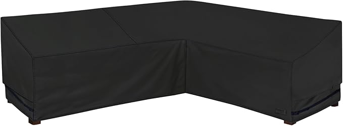 NettyPro Waterproof Patio Sectional Sofa Cover 600D Heavy Duty Waterproof Patio Lawn Furniture L-Shaped Lounge Set Couch Cover, 104 x 83 Inch, Right Facing, Black