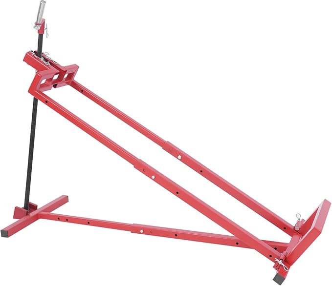 Lawn Mower Lift, 29 Inch Lawn Mower Lift Tool Adjustable Movable Lawn Mower Lift Solid Carbon Steel Lawnmower Lifting Machine for Riding Lawn Mower, Zero Turn Lawn Mowers (Regular Red)