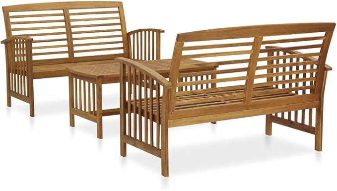 Patio Lounge Set,Outdoor Patio Furniture,Outdoor Chat Conversation Set,Garden Furniture Sets,for Patio,Backyard,Garden,Outdoor,3 Piece Solid Acacia Wood