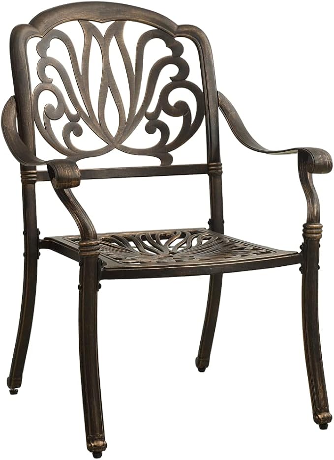 Backyard Furniture Patio Conversation Sets Outdoor Seating 3 Piece Bistro Set Cast Aluminum Bronze Suitable for Swimming Pool, Courtyard, Garden