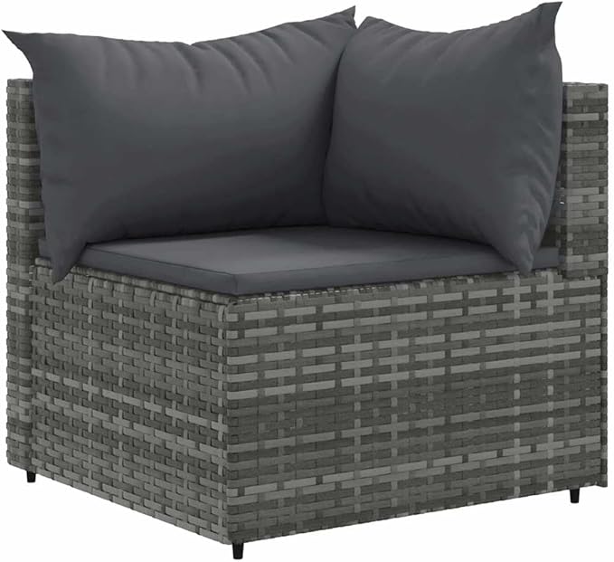 Outdoor Seating Furniture,Outdoor Conversation Sets,7 Piece Patio Lounge Set with Cushions Gray Poly RattanSuitable for Patio, Garden, Gazebo Low