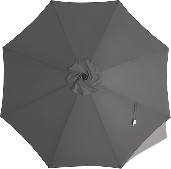 MASTERCANOPY Patio Umbrella 10 ft Replacement Canopy for 8 Ribs-Charcoal Grey Canopy Only