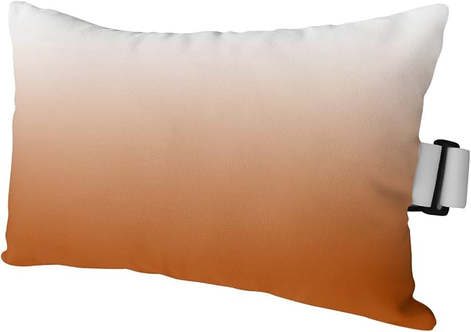Outdoor Chaise Lounge Head Pillow, Fall Orange Throw Pillow Soft Lumbar Pillows with Elastic Straps and Insert, 1 Pack Headrest Cushion for Patio Pool Beach Autumn Ombre Color 11"x16"