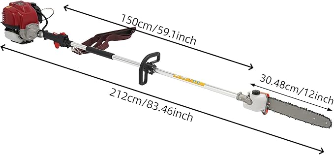 Brush Cutter, 4 Strokes 37.7CC 1.65HP Gas Lawn Edger Single Cylinder Air Cooled Weed Wacker Multifunction Weed Eater Alloy Steel Gas Powered Weed Trimmer Garden Trimmer w/0.17 Gal Fuel Tank Capacity