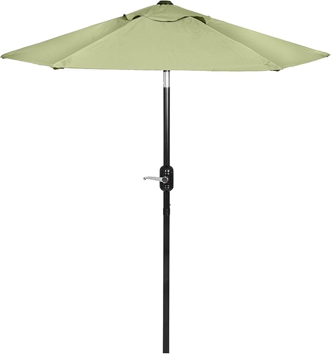 6 Ft Outdoor Patio Umbrella with Aluminum Pole, Easy Open/Close Crank and Push Button Tilt Adjustment - Sage Green Market Umbrellas