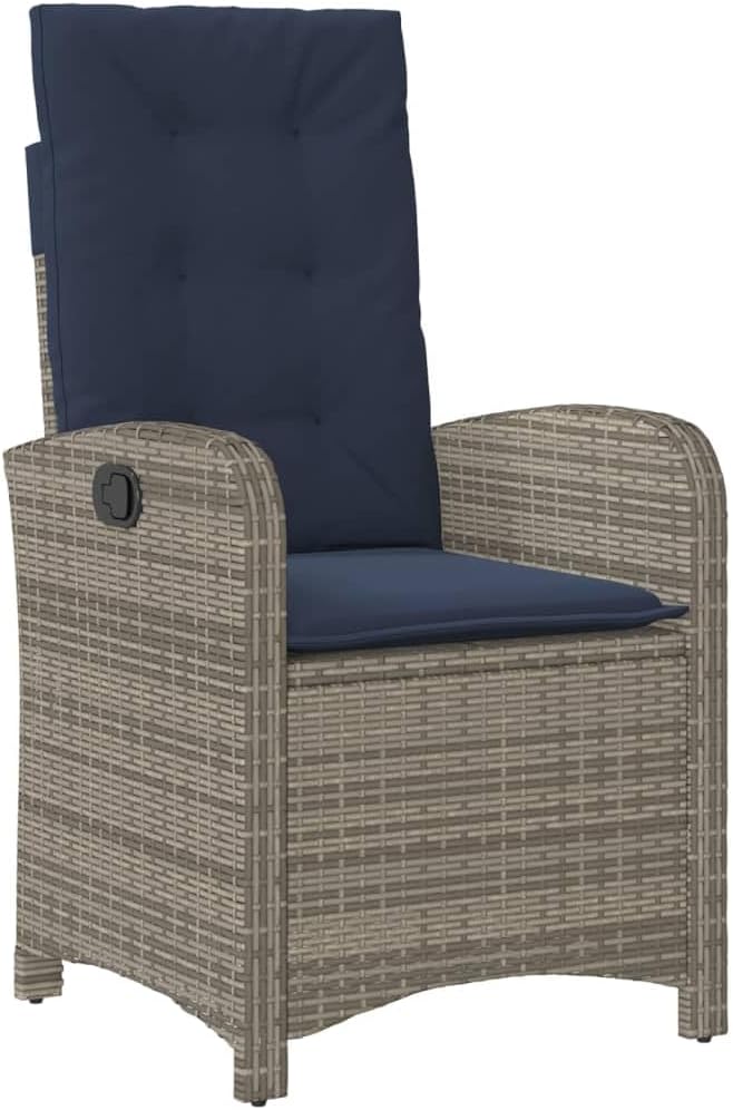 Backyard Furniture Patio Conversation Sets Outdoor Seating 5 Piece Patio Dining Set with Cushions Gray Poly Rattan Suitable for Gardens, Balconies, Decks