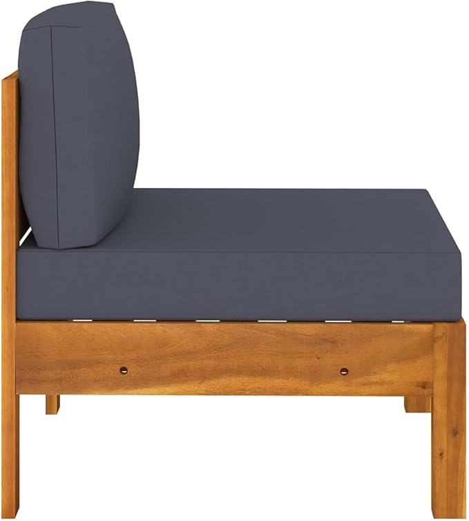 3-Seater Patio Sofa with Dark Gray Cushions,Patio Lounge Set,Outdoor Patio Furniture,Outdoor Chat Conversation Set,for Patio,Backyard,Garden,Outdoor,Acacia Wood