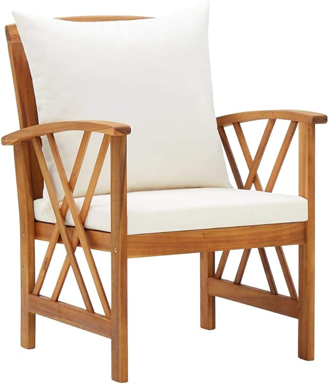 Patio Lounge Set with Cushions,Outdoor Patio Furniture,Outdoor Chat Conversation Set,Garden Furniture Sets,for Patio,Backyard,Garden,4 Piece Solid Acacia Wood
