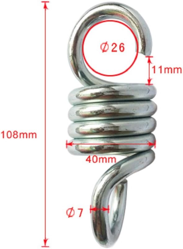 BigTron Hammock Spring, Hardened Galvanized Steel Extension Spring for Hanging Hammock Chairs and Porch Swings, 600lb / 270kg Weight Capacity (2pcs)