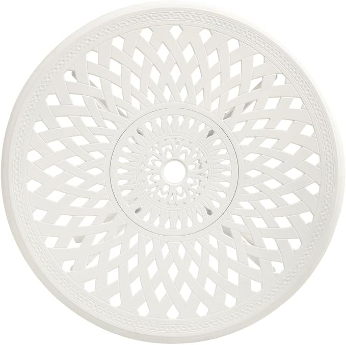 Patio Table White 30.7"x30.7"x28.3" Cast Aluminum, Outdoor Dining Table, Outdoor Patio Table, Outdoor Bar Table, Bistro Table for Patio Balcony Proch Poolside