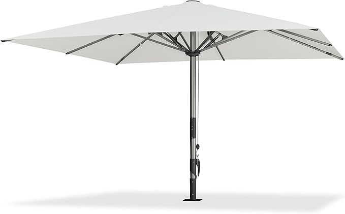 PURPLE LEAF 13 X 13 FT Extra Large Commercial Square Patio Umbrella Maximum Coverage Heavy Duty Wind Resistant Vented Canopy Reinforced Frame for Restaurant Hotel Resort Cafe Outdoor Dining Area Business Use White