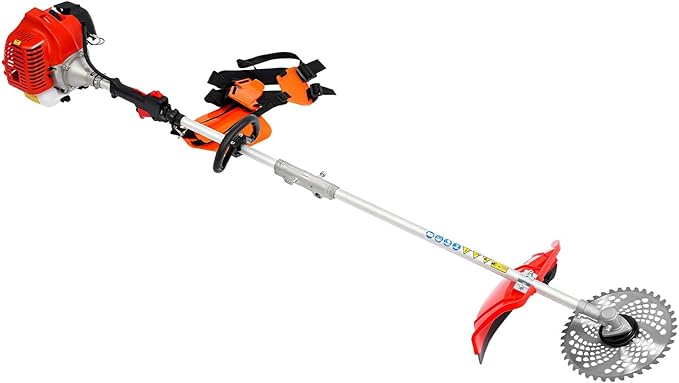 Brush Cutter, 1400W 2-Stroke 51.7CC Powerful Gas Weed Eater, 6500RPM High Speed Gas Weed Wacker, Hedge Trimmer with 9.84-Inch Cutting Width, 4-in-1 Function Pole Saw for Lawn Gardens Mowing