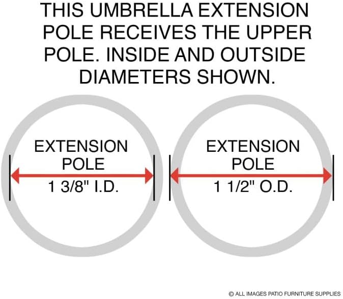BELLRINO 43 Inch Bottom Pole (Replacement) for 9-Foot Patio Umbrella (Bronze)