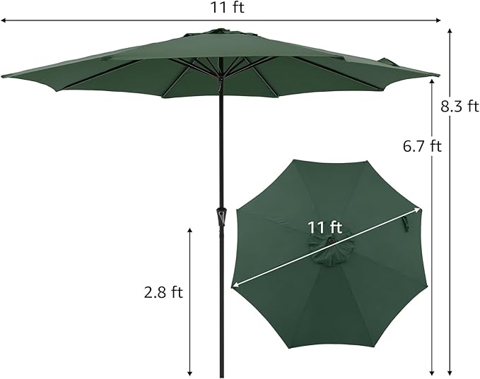 COBANA Patio Umbrella with Base Included, Outdoor Market Table Umbrella with Umbrella Stand Weights