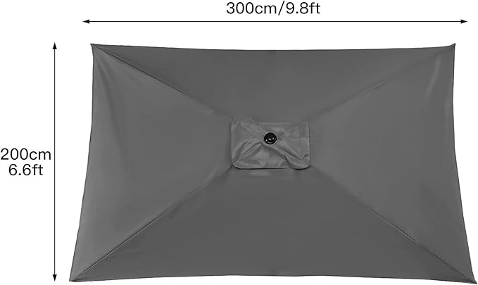 TITA-DONG Rectangular Umbrella Canopy Replacement 6 Ribs, Fade Replacement Umbrella Canopy, Heavy Duty Polyester Fabric Outdoor Shade Canopy Cover for Market Table Cantilever Parasol Top Cover(Milky