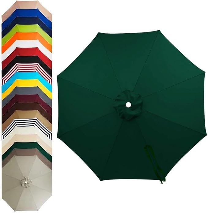 11ft – 8 Ribs Patio Umbrella Replacement Canopy,Waterproof UV-Resistant Outdoor Round Umbrella Top Cover for Outdoor Garden Deck Backyard
